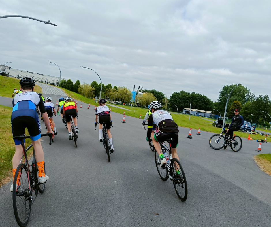 Young racers at one of our cycle race coaching sessions in Doncaster.